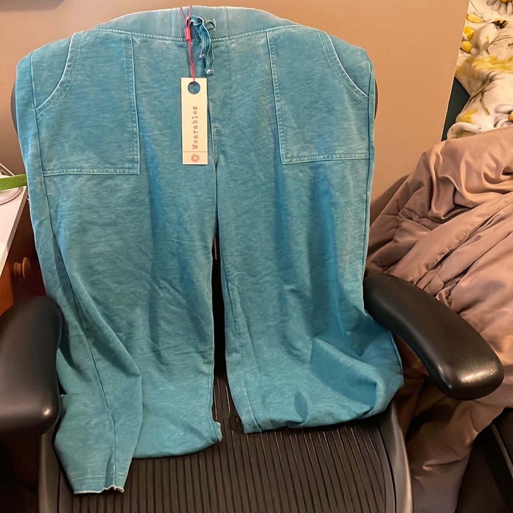 NWT wearables XCVI turquoise capri size XL
